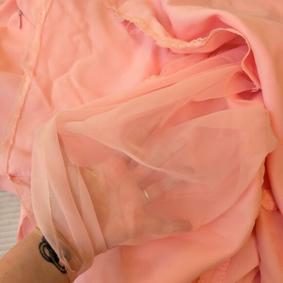 VINTAGE HANDMADE Cotton Candy Pink maxi dress 1960s - Picture 9 of 14